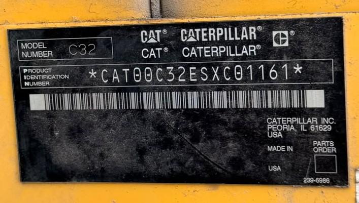 C32 model plate - 2007 Caterpillar C32 used generator