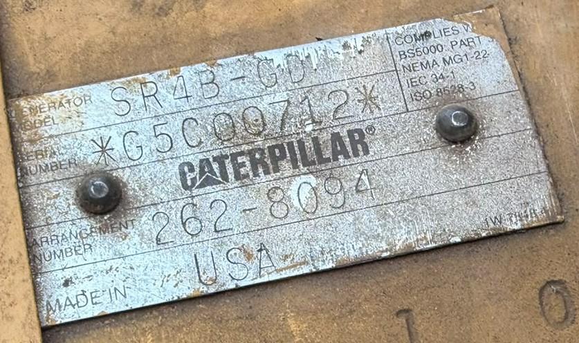 CAT SR4B-GD alternator plate - 2007 Caterpillar C32 used generator